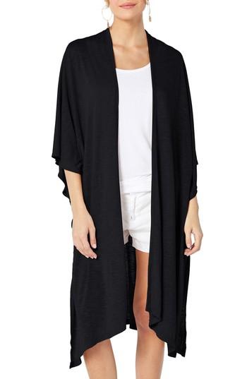 Women's Michael Stars Brooklyn Long Cardigan, Size - Black