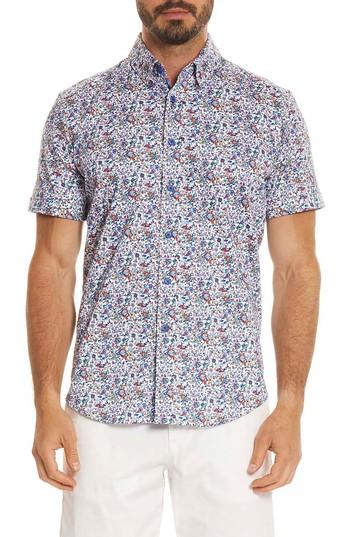 Men's Robert Graham Moses Tailored Fit Print Sport Shirt - Blue