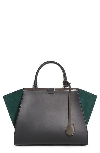 Fendi 3jours Baltico Leather & Suede Shopper - Black