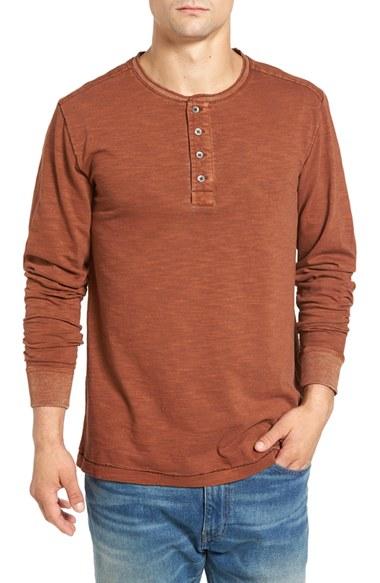 Men's Jeremiah 'penn' Slub Jersey Henley - Burgundy