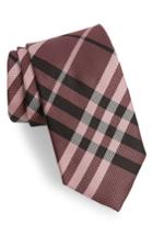 Men's Burberry Check Silk Tie, Size - Pink