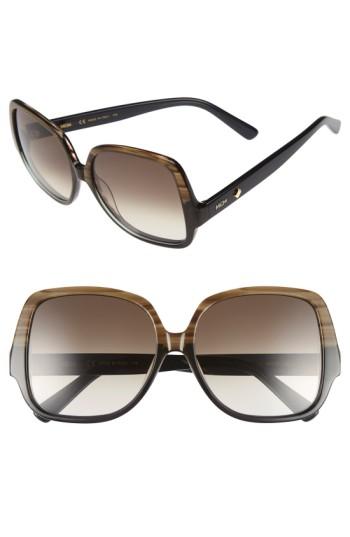 Women's Mcm 58mm Square Sunglasses - Striped Khaki/ Grey