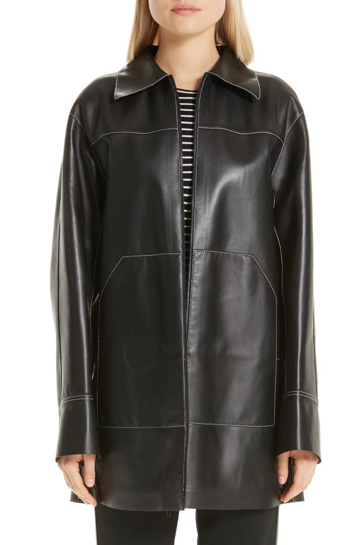 Women's Lafayette 148 New York Christopher Leather Jacket - Black
