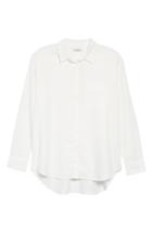 Women's Madewell Drapey Oversize Boyshirt, Size - White