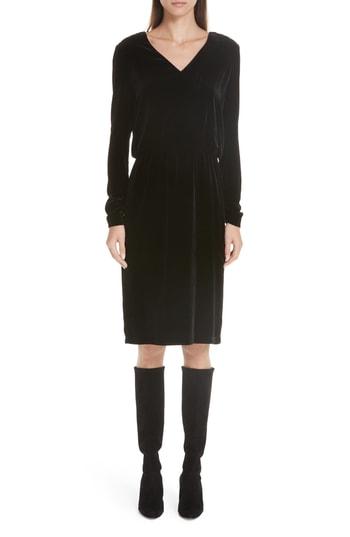 Women's Lafayette 148 New York Josefina Velvet Blouson Dress - Black