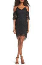 Women's Adelyn Rae Krista Cold Shoulder Lace Sheath Dress - Black