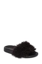 Women's Topshop Howl Faux Fur Slide Sandal .5us / 37eu - Black