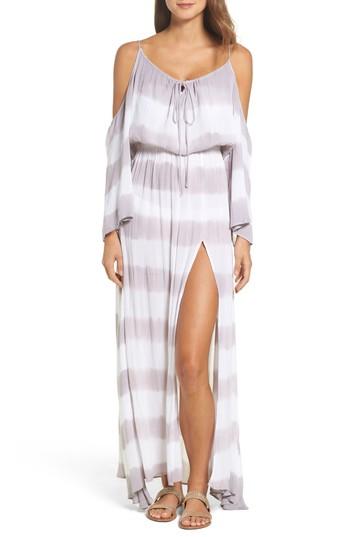Women's Elan Stripe Maxi Cold Shoulder Dress