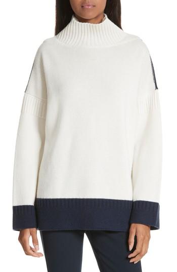 Women's Rag & Bone Aubree Funnel Neck Cashmere Sweater, Size - Ivory