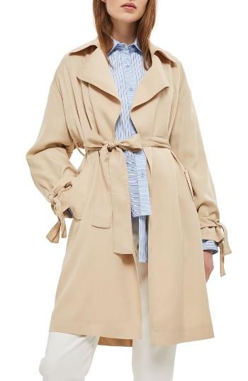 Women's Topshop Truster Duster Coat Us (fits Like 2-4) - Beige