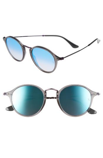 Women's Ray-ban 49mm Round Sunglasses - Transparent Grey