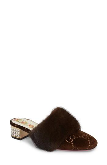Women's Gucci Candy Genuine Mink Fur Mule Us / 40eu - Brown
