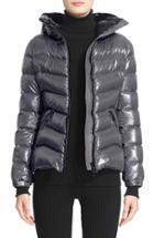 Women's Moncler 'anthia' Water Resistant Shiny Nylon Hooded Down Puffer Jacket - Grey