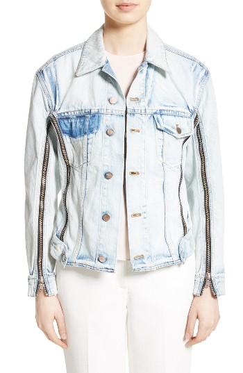 Women's 3.1 Phillip Lim Zipper Detail Denim Jacket - Blue