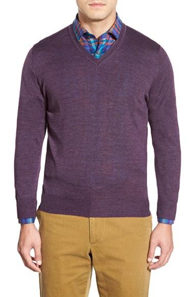 Men's Robert Talbott 'pasadera' Wool & Silk Blend V-neck Sweater