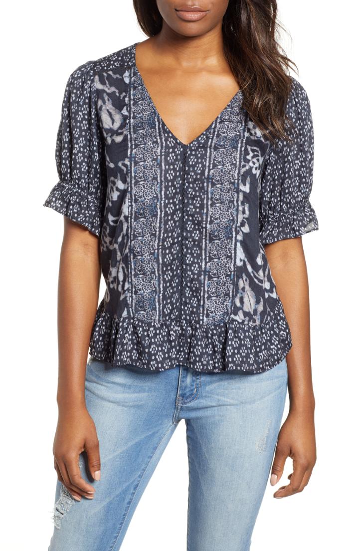 Women's Lucky Brand Batik Border Top