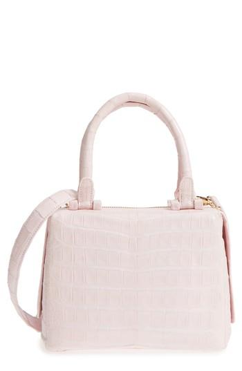Nancy Gonzalez Small Cube Genuine Crocodile Crossbody Bag - Pink