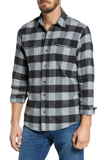 Men's Tailor Vintage Buffalo Check Flannel Shirt, Size - Black