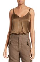 Women's Vince Pleated Silk Camisole - Green