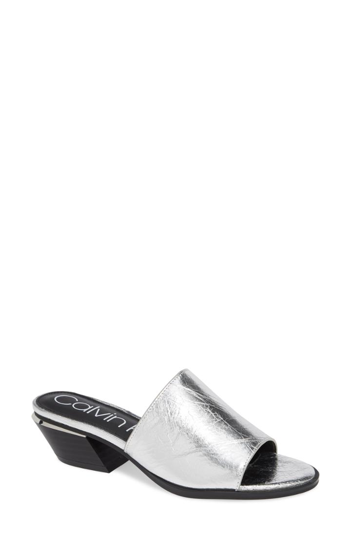 Women's Calvin Klein Narissa Slide Sandal M - Metallic