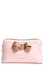 Ted Baker London Lezlie Bow Makeup Bag, Size - Pale Pink