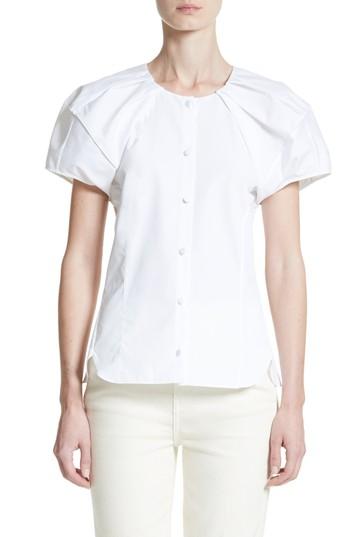 Women's Khaite Tanya Poplin Top - White