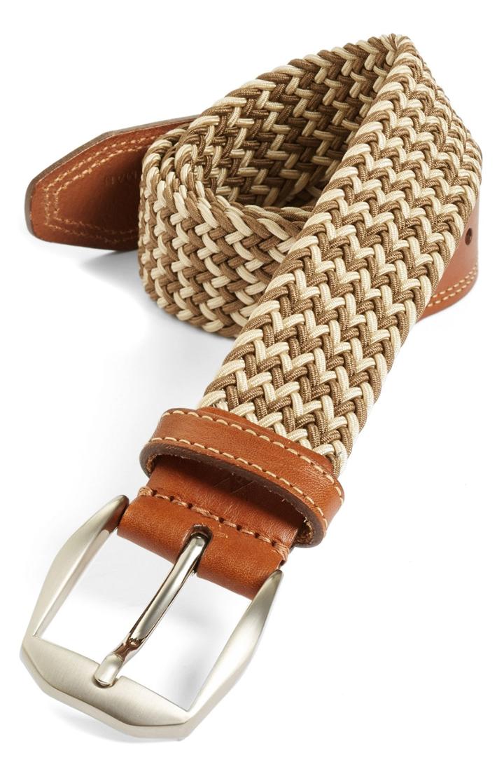Men's Martin Dingman 'beck' Stretch Belt - Sand/ White