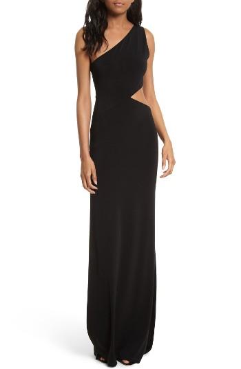 Women's Alice + Olivia Malia Cutout One-shoulder Maxi Dress - Black