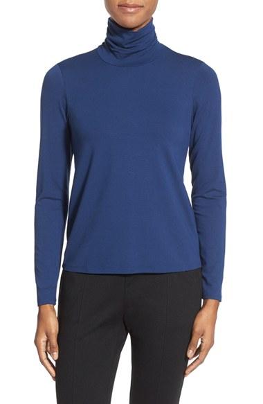Women's Eileen Fisher Scrunch Neck Top - Blue