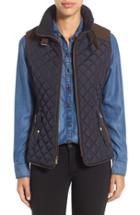 Women's Gallery Quilted Vest With Faux Suede Trim