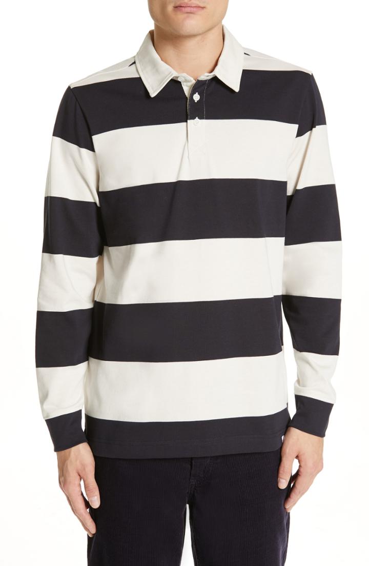Men's Norse Project Ruben Stripe Rugby Polo - Blue