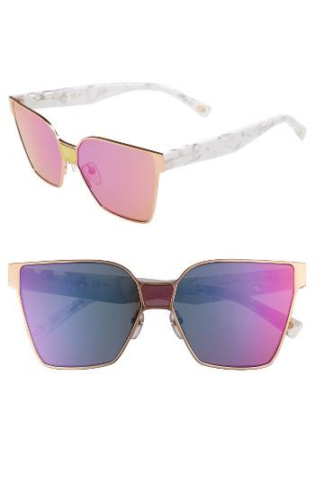 Women's Marc Jacobs 60mm Square Sunglasses - Gold/ Black