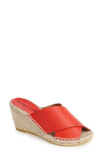 Women's Bettye Muller 'dijon' Leather Wedge Espadrille Slide Sandal