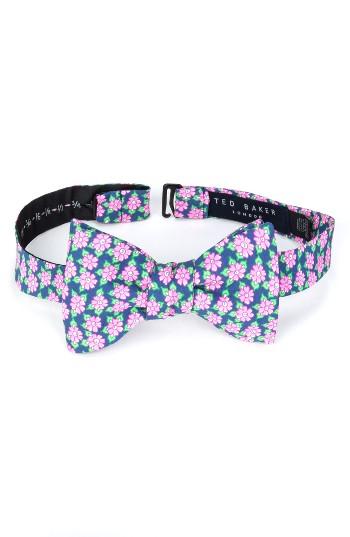 Men's Ted Baker London Monmouth Floral Cotton Bow Tie, Size - Pink