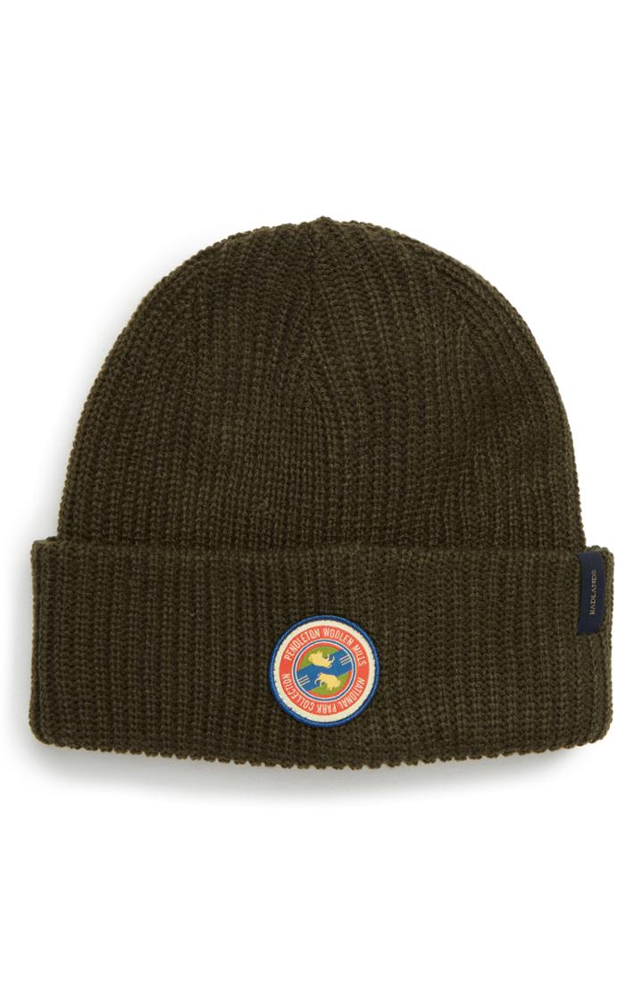 Men's Pendleton National Park Stripe Reversible Beanie - Green