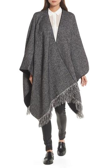 Women's Max Mara Herringbone Cashmere & Wool Cape, Size - Grey
