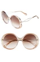 Women's Chloe Petal 57mm Gradient Round Sunglasses -