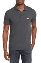 Men's Lacoste 'white Croc' Fit Pique Polo, Size 3(s) - Grey