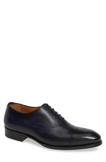 Men's Magnanni Carson Brogued Whole Cut Shoe M - Blue