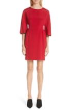 Women's Adam Lippes Bell Sleeve Silk Crepe Dress - Red