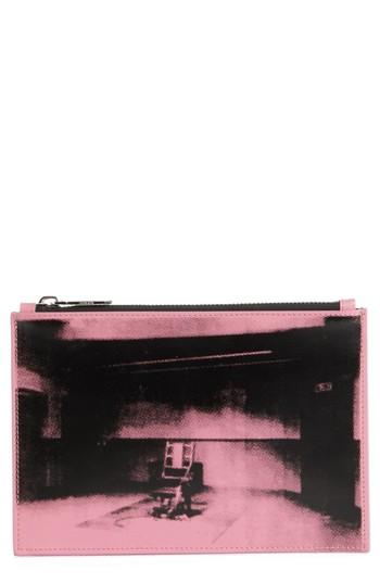 Calvin Klein 205w39nyc Andy Warhol Foundation Electric Chair Leather Pouch - Pink