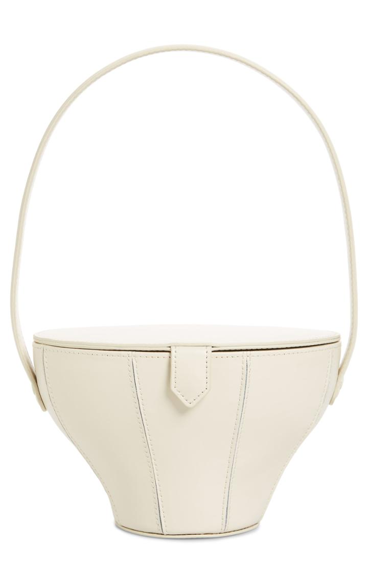 Staud Alice Leather Bucket Bag - Ivory
