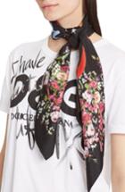 Women's Dolce & Gabbana Astro Print Silk Scarf, Size - Black