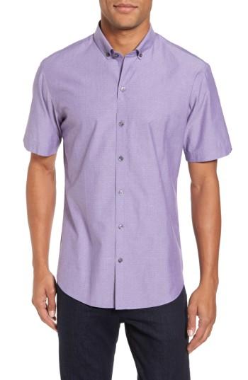 Men's Zachary Prell Olson Slim Fit Dobby Sport Shirt - Purple