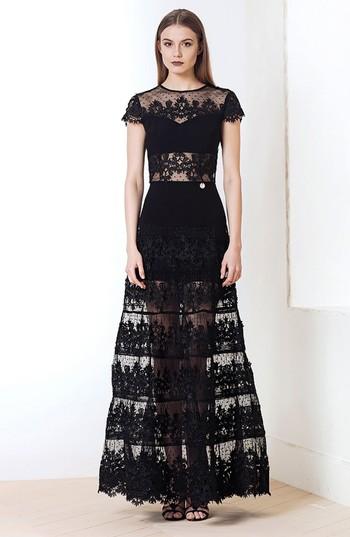 Women's Bronx And Banco Flamenco Lace Inset Gown Us / 8 Au - Black