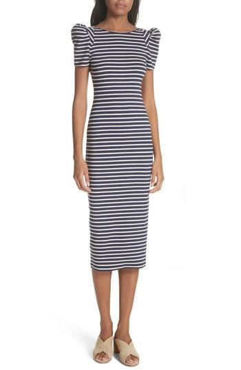 Women's Smythe Puff Sleeve Body-con Midi Dress - Blue