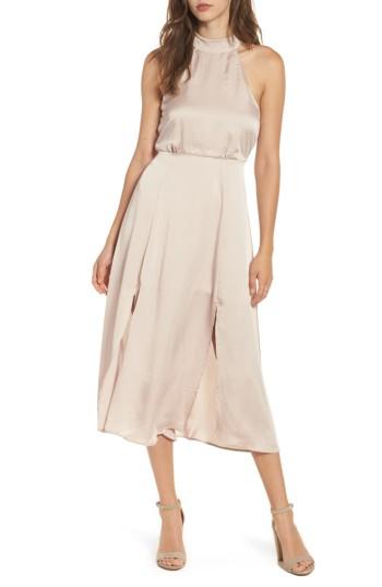 Women's Astr The Label Satin Midi Dress - Pink