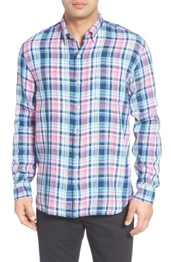 Men's Tommy Bahama Romario Plaid Linen Sport Shirt