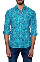 Men's Jared Lang Trim Fit Print Sport Shirt - Blue/green