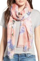 Women's Nordstrom Floral Print Silk Scarf, Size - Pink